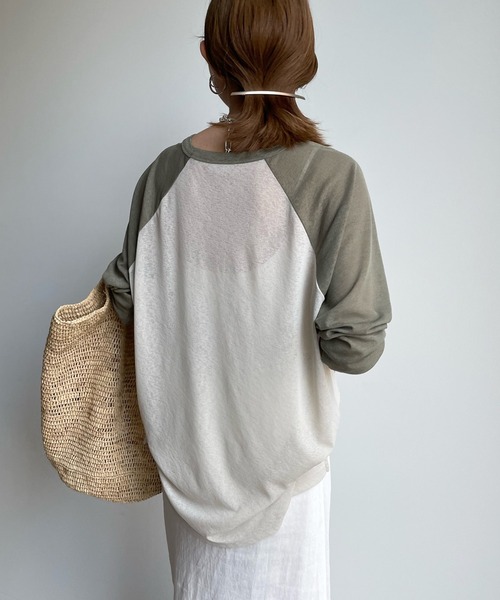 DouDou（ドゥドゥ）の「シアーロンTEE（Tシャツ/カットソー・レディース・ベージュ/オフホワイト・FREE）」の7枚目の写真