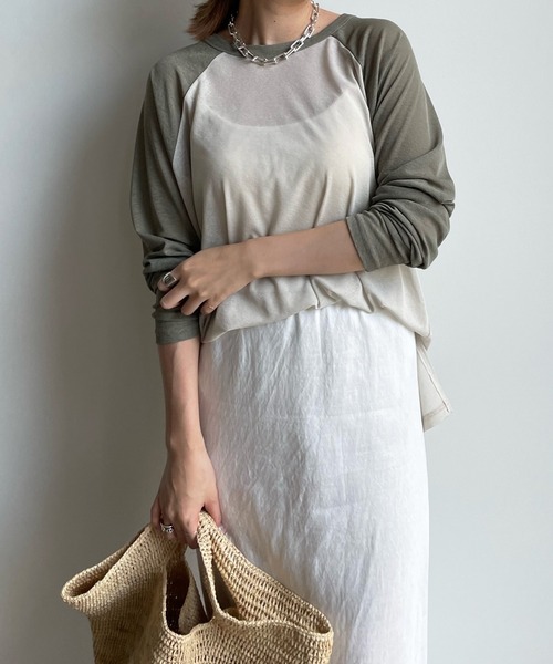 DouDou（ドゥドゥ）の「シアーロンTEE（Tシャツ/カットソー・レディース・ベージュ/オフホワイト・FREE）」の20枚目の写真