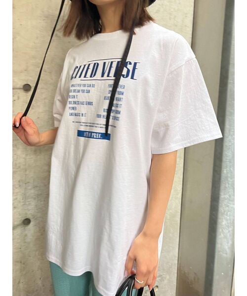 EMODA（エモダ）の「コレクションロゴTシャツ（Tシャツ/カットソー・レディース・ホワイト/ブラック/ブルー・FREE）」の7枚目の写真