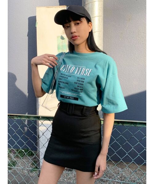 EMODA（エモダ）の「コレクションロゴTシャツ（Tシャツ/カットソー・レディース・ホワイト/ブラック/ブルー・FREE）」の9枚目の写真