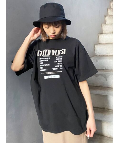 EMODA（エモダ）の「コレクションロゴTシャツ（Tシャツ/カットソー・レディース・ホワイト/ブラック/ブルー・FREE）」の11枚目の写真