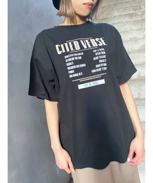 EMODA（エモダ）の「コレクションロゴTシャツ（Tシャツ/カットソー・レディース・ホワイト/ブラック/ブルー・FREE）」の12枚目の写真