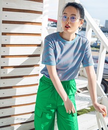 配色ボーダーリンガーTシャツ