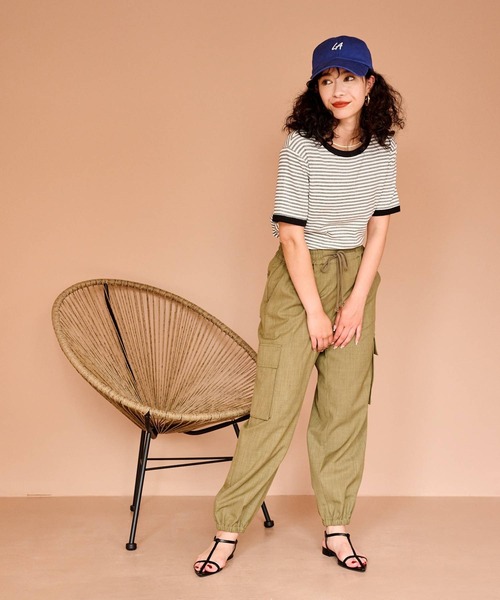 bohmal(ボマール)の「配色ボーダーリンガーTシャツ(Tシャツ/カットソー・レディース・ホワイト/ピンク/ブルー・FREE)」の10枚目の写真