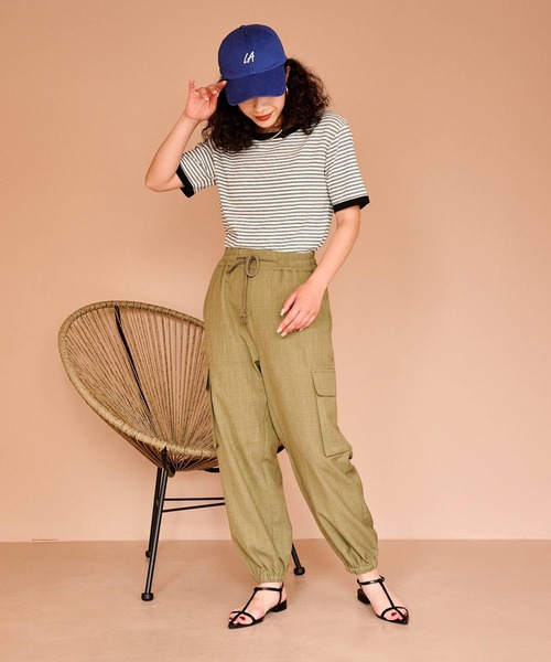 bohmal(ボマール)の「配色ボーダーリンガーTシャツ(Tシャツ/カットソー・レディース・ホワイト/ピンク/ブルー・FREE)」の11枚目の写真