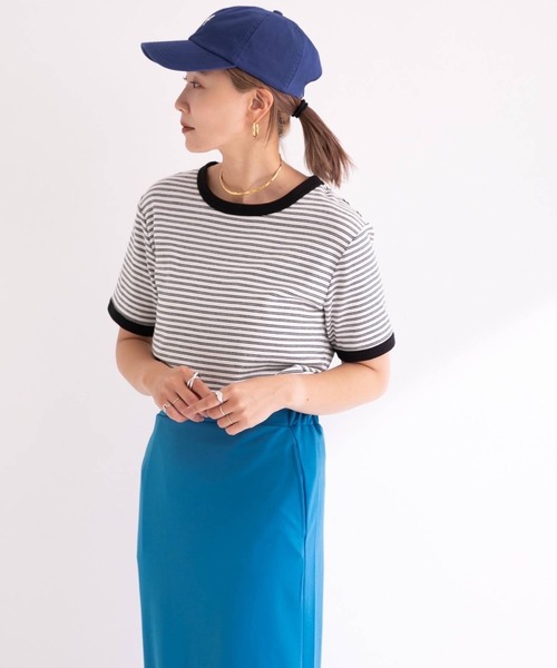 bohmal(ボマール)の「配色ボーダーリンガーTシャツ(Tシャツ/カットソー・レディース・ホワイト/ピンク/ブルー・FREE)」の20枚目の写真