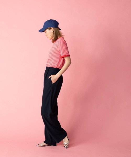 bohmal(ボマール)の「配色ボーダーリンガーTシャツ(Tシャツ/カットソー・レディース・ホワイト/ピンク/ブルー・FREE)」の17枚目の写真
