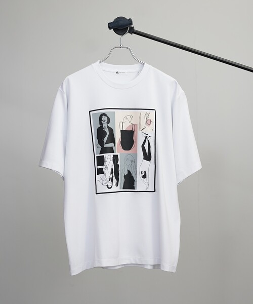 tk.TAKEO KIKUCHI（ティーケータケオキクチ）の「◆ポートレートピクチャーTシャツ（Tシャツ/カットソー・メンズ・ホワイト/ブラック・01/02/03）」の5枚目の写真