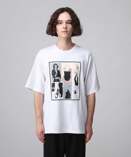 tk.TAKEO KIKUCHI（ティーケータケオキクチ）の「◆ポートレートピクチャーTシャツ（Tシャツ/カットソー・メンズ・ホワイト/ブラック・01/02/03）」の3枚目の写真