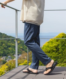 リネン シャンブレー ツイル スラックス イージーパンツ
