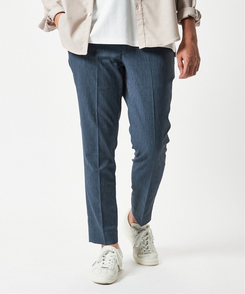 セール】リネン シャンブレー ツイル スラックス イージーパンツ