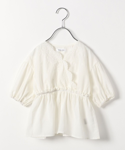 GLOBAL WORK（グローバルワーク）の「スカラップレースブラウス5分袖/キッズ/276857（シャツ/ブラウス・キッズ・ホワイト/ブラック・130cm/160cm/150cm/100cm/120cm/140cm/110cm）」の17枚目の写真