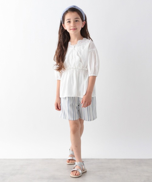 GLOBAL WORK（グローバルワーク）の「スカラップレースブラウス5分袖/キッズ/276857（シャツ/ブラウス・キッズ・ホワイト/ブラック・130cm/160cm/150cm/100cm/120cm/140cm/110cm）」の13枚目の写真