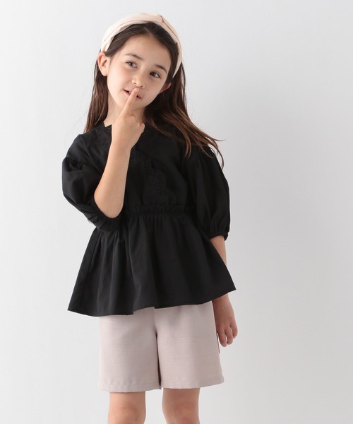 GLOBAL WORK（グローバルワーク）の「スカラップレースブラウス5分袖/キッズ/276857（シャツ/ブラウス・キッズ・ホワイト/ブラック・130cm/160cm/150cm/100cm/120cm/140cm/110cm）」の14枚目の写真