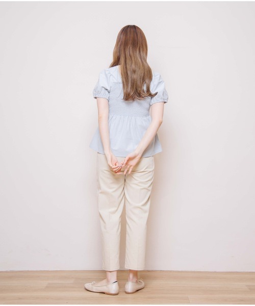 flower（フラワー）の「サマーフラワーズトップ2（Tシャツ/カットソー・レディース・ベージュ/ブルー・FREE）」の6枚目の写真