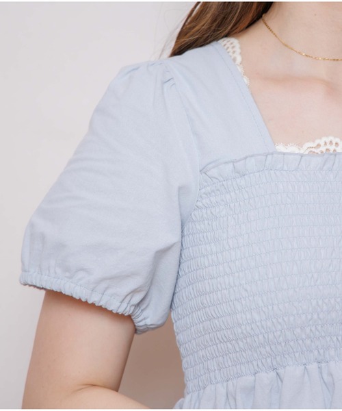 flower（フラワー）の「サマーフラワーズトップ2（Tシャツ/カットソー・レディース・ベージュ/ブルー・FREE）」の11枚目の写真