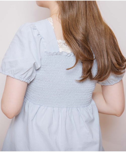 flower（フラワー）の「サマーフラワーズトップ2（Tシャツ/カットソー・レディース・ベージュ/ブルー・FREE）」の12枚目の写真