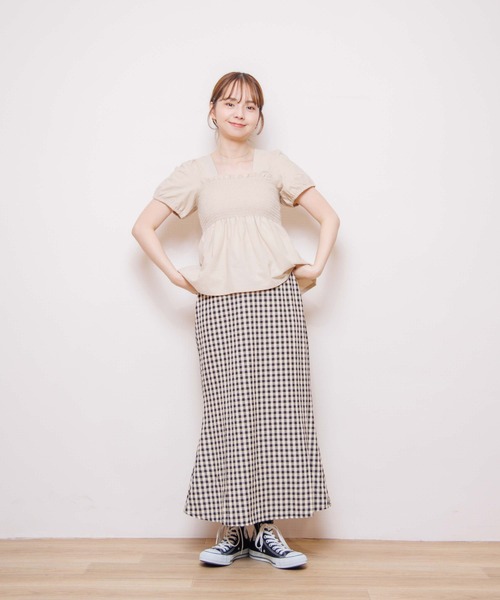 flower（フラワー）の「サマーフラワーズトップ2（Tシャツ/カットソー・レディース・ベージュ/ブルー・FREE）」の13枚目の写真