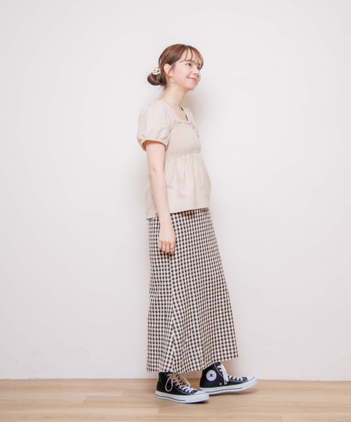 flower（フラワー）の「サマーフラワーズトップ2（Tシャツ/カットソー・レディース・ベージュ/ブルー・FREE）」の14枚目の写真