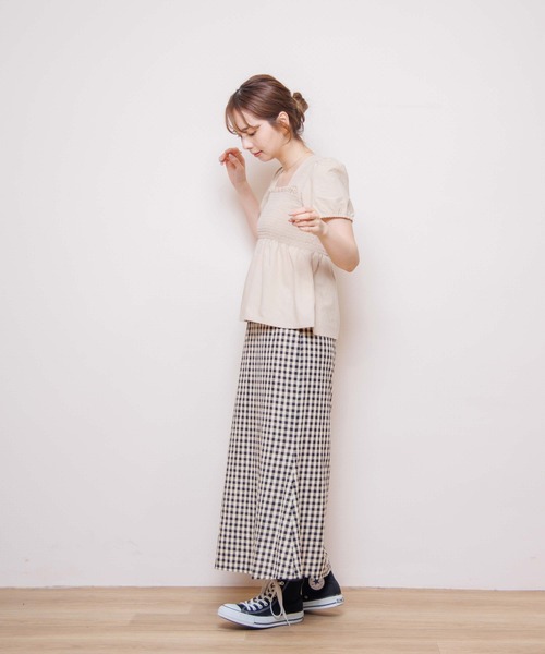 flower（フラワー）の「サマーフラワーズトップ2（Tシャツ/カットソー・レディース・ベージュ/ブルー・FREE）」の16枚目の写真