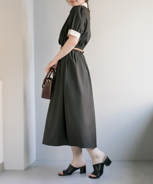 OLIVE des OLIVE（オリーブデオリーブ）の「【WEB限定】クレリック開襟ワンピース（ワンピース・レディース・ブラック/サックスブルー/ミント・FREE）」の5枚目の写真