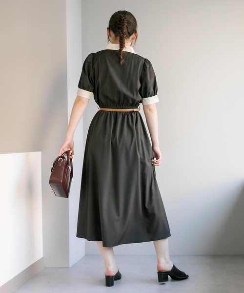 OLIVE des OLIVE（オリーブデオリーブ）の「【WEB限定】クレリック開襟ワンピース（ワンピース・レディース・ブラック/サックスブルー/ミント・FREE）」の6枚目の写真