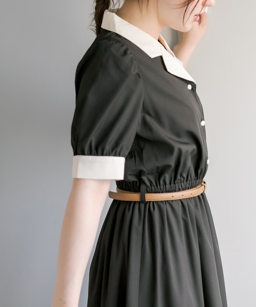 OLIVE des OLIVE（オリーブデオリーブ）の「【WEB限定】クレリック開襟ワンピース（ワンピース・レディース・ブラック/サックスブルー/ミント・FREE）」の8枚目の写真