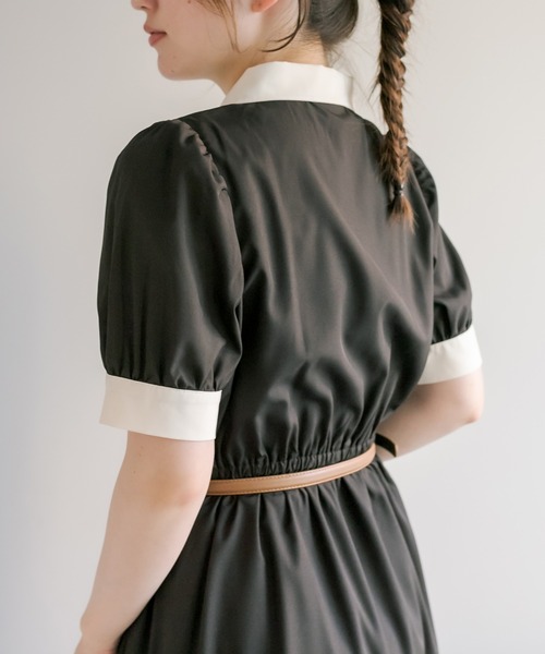 OLIVE des OLIVE（オリーブデオリーブ）の「【WEB限定】クレリック開襟ワンピース（ワンピース・レディース・ブラック/サックスブルー/ミント・FREE）」の9枚目の写真