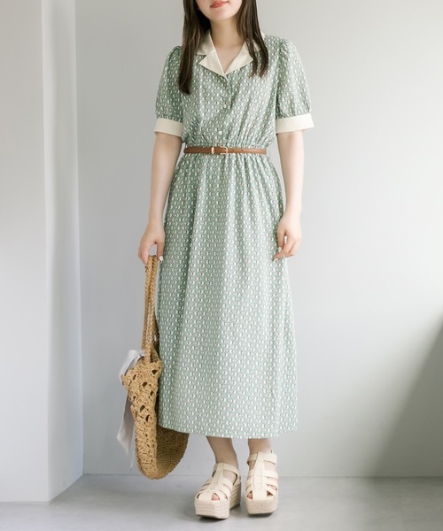 OLIVE des OLIVE（オリーブデオリーブ）の「【WEB限定】クレリック開襟ワンピース（ワンピース・レディース・ブラック/サックスブルー/ミント・FREE）」の10枚目の写真