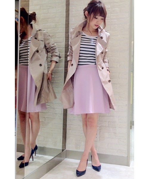 LIMITLESS LUXURY（リミットレスラグジュアリー）の「ダブルクロスフレアスカート。（スカート・レディース・ブラック系その他/ホワイト/ピンク・36/38）」の13枚目の写真