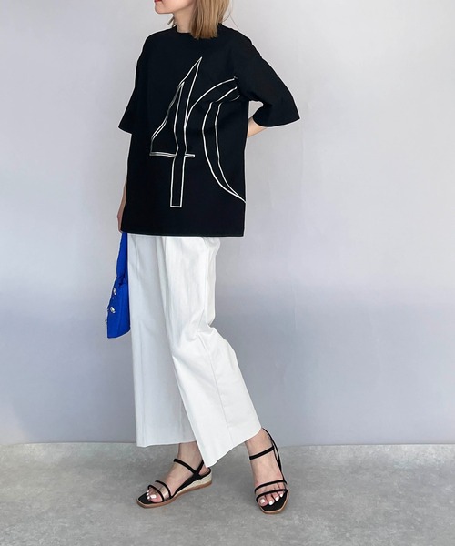 PICCIN（ピッチン）の「ナンバリングプリントTシャツ（Tシャツ/カットソー・レディース・オフホワイト/ブラック・M）」の20枚目の写真