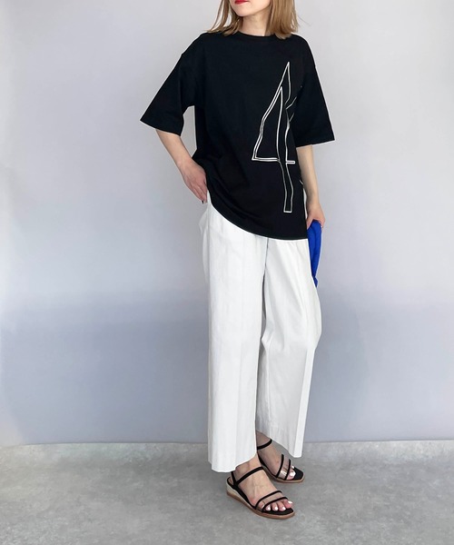 PICCIN（ピッチン）の「ナンバリングプリントTシャツ（Tシャツ/カットソー・レディース・オフホワイト/ブラック・M）」の17枚目の写真