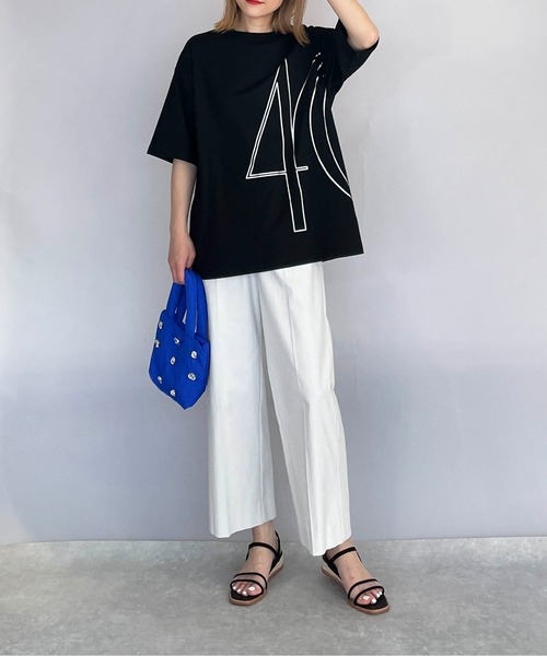 PICCIN（ピッチン）の「ナンバリングプリントTシャツ（Tシャツ/カットソー・レディース・オフホワイト/ブラック・M）」の21枚目の写真