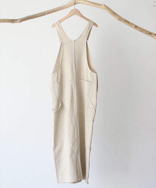 CANAL JEAN（キャナルジーン）の「RED CHOP WORKS(レッドチョップワークス) リネンジャンパースカート（ジャンパースカート・レディース・ベージュ・38）」の3枚目の写真