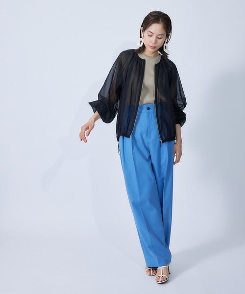 【tcome】ROPE　ロペ　コットン　オーガンジー　シアー　ブルゾン ROPÉ(ロペ) / コットンオーガンジーシアーブルゾン (ジャケット