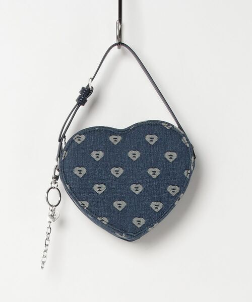 DENIM HEART SHAPE BAG L