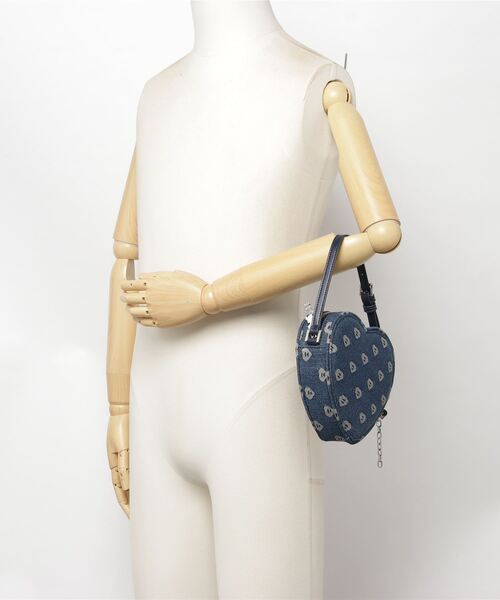 DENIM HEART SHAPE BAG L