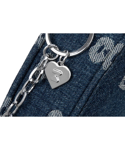 DENIM HEART SHAPE BAG L