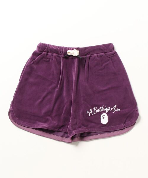 A BATHING APE(アベイシングエイプ)の「BAPE VELOUR EASY SHORTS L(その他パンツ・レディース・サックスブルー/パープル・X-SMALL/SMALL)」の1枚目の写真