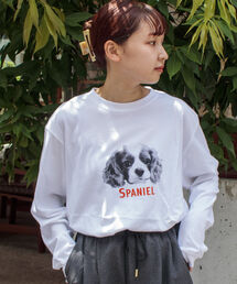 GLOSTER | 《新柄&新色追加!!》【GLOSTER/グロスター】DOG&CAT 犬猫プリントロンT(Tシャツ/カットソー)