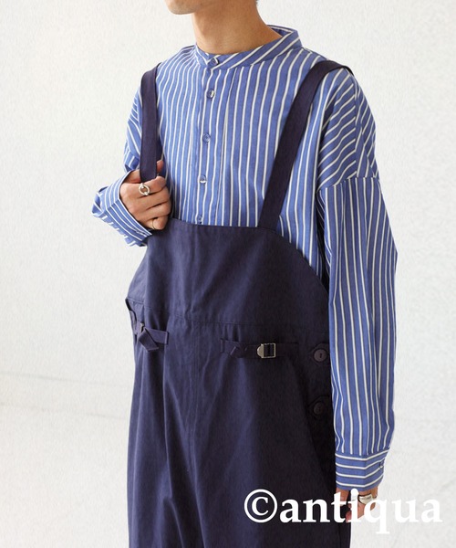 antiqua（アンティカ）の「レトロストライプシャツ（シャツ/ブラウス・レディース・ネイビー/オレンジ・FREE）」の12枚目の写真