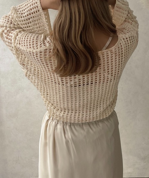 apres jour clair（アプレジュールクレア）の「【apres jour clair】ルーズメッシュニット【ZOZOTOWN限定アイテム】（ニット/セーター・レディース・ベージュ/アイボリー・X-LARGE/フリー）」の5枚目の写真