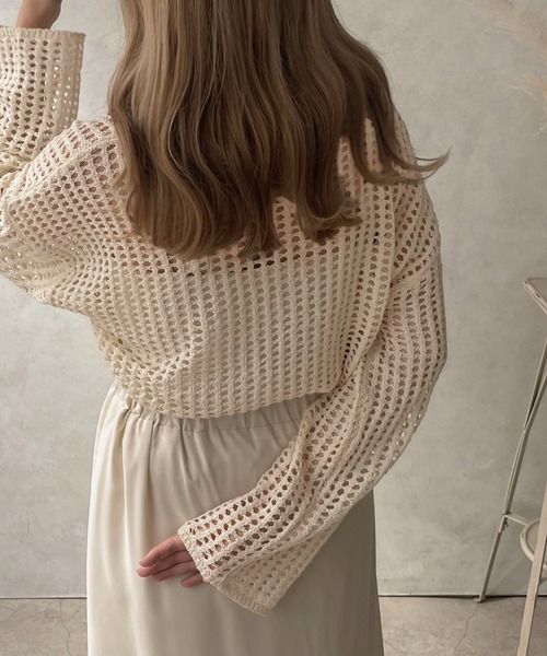 apres jour clair（アプレジュールクレア）の「【apres jour clair】ルーズメッシュニット【ZOZOTOWN限定アイテム】（ニット/セーター・レディース・ベージュ/アイボリー・X-LARGE/フリー）」の3枚目の写真