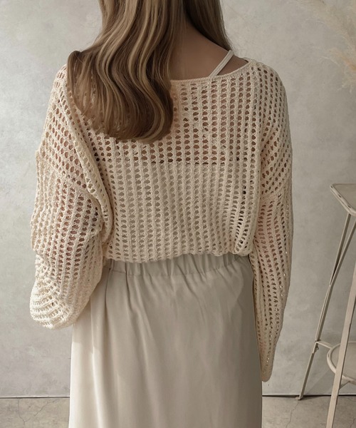 apres jour clair（アプレジュールクレア）の「【apres jour clair】ルーズメッシュニット【ZOZOTOWN限定アイテム】（ニット/セーター・レディース・ベージュ/アイボリー・X-LARGE/フリー）」の11枚目の写真