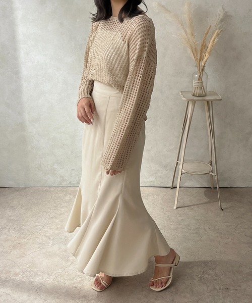 apres jour clair（アプレジュールクレア）の「【apres jour clair】ルーズメッシュニット【ZOZOTOWN限定アイテム】（ニット/セーター・レディース・ベージュ/アイボリー・X-LARGE/フリー）」の4枚目の写真