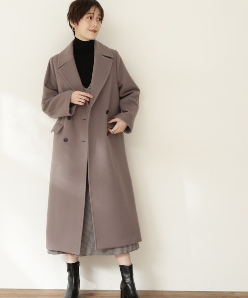 N.（N. Natural Beauty Basic）（エヌエヌナチュラルビューティーベーシック）の「【横田ひかるさん着用】【S Size Line】◆ビーバーメルトンロングチェスターコート（チェスターコート・レディース・ブラック/グレー/ピンク/グリーン/キャメル・SMALL/MEDIUM）」の10枚目の写真