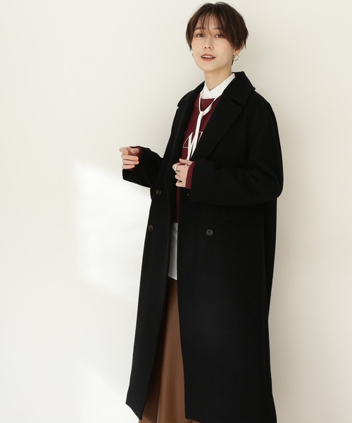 N.（N. Natural Beauty Basic）（エヌエヌナチュラルビューティーベーシック）の「【横田ひかるさん着用】【S Size Line】◆ビーバーメルトンロングチェスターコート（チェスターコート・レディース・ブラック/グレー/ピンク/グリーン/キャメル・SMALL/MEDIUM）」の6枚目の写真