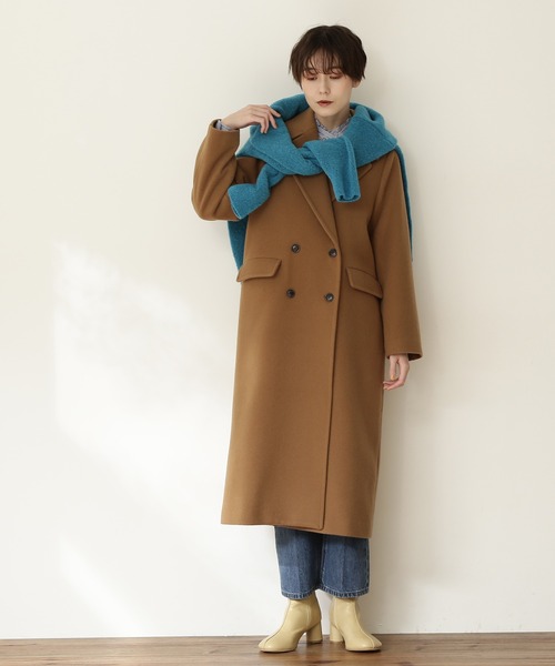 N.（N. Natural Beauty Basic）（エヌエヌナチュラルビューティーベーシック）の「【横田ひかるさん着用】【S Size Line】◆ビーバーメルトンロングチェスターコート（チェスターコート・レディース・ブラック/グレー/ピンク/グリーン/キャメル・SMALL/MEDIUM）」の18枚目の写真