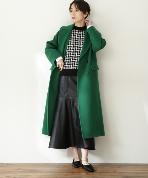 N.（N. Natural Beauty Basic）（エヌエヌナチュラルビューティーベーシック）の「【横田ひかるさん着用】【S Size Line】◆ビーバーメルトンロングチェスターコート（チェスターコート・レディース・ブラック/グレー/ピンク/グリーン/キャメル・SMALL/MEDIUM）」の14枚目の写真