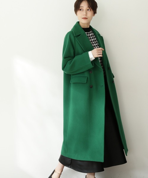 【横田ひかるさん着用】【SSizeLine】◆ビーバーメルトンロングチェスターコート